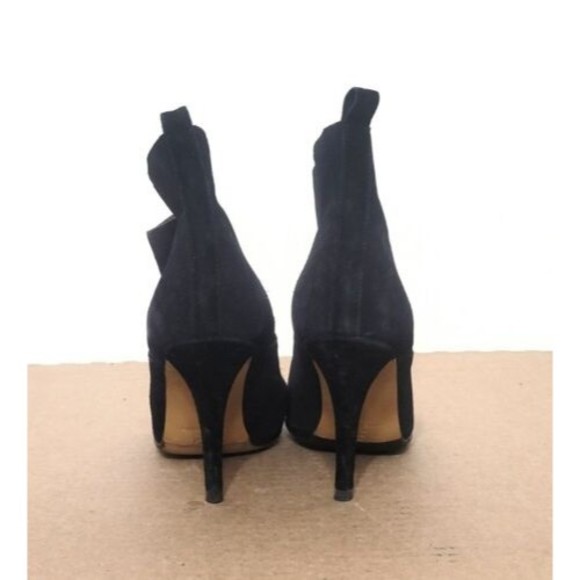 Isabel Marant Cleane Black Leopard Ankle Boots Womens Size 39 Velvet Leather - Picture 3 of 11